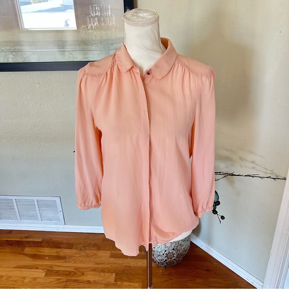 Madewell Broadway & Broome Pink Silk Blouse Women’s Med